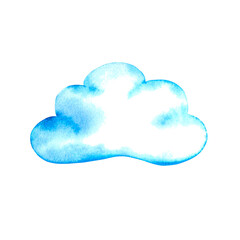 Cloud, art watercolor isolate on a white background