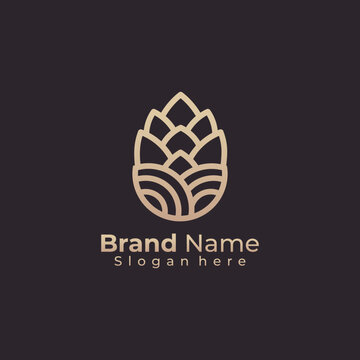 Elegant Brewery land logo design vector, beer,brewery,soda logo icon with business card