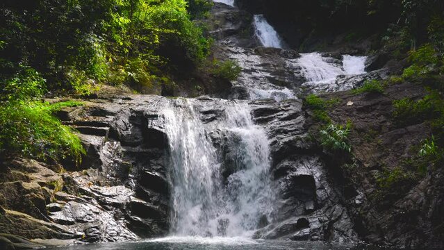 Full frame Waterfall in nature. Nature snd travel concept.