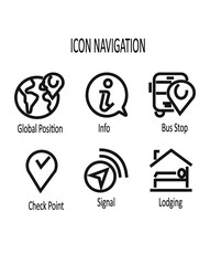 set of icons for web. Directional map navigation icon symbol illustration eps