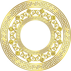 3D-image golden chrome antique greek central ornament for ceiling decoration