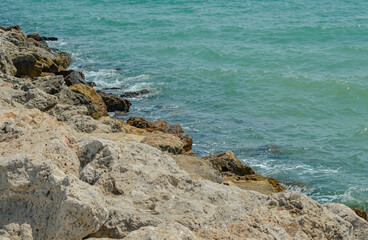 Fototapeta na wymiar ock cliff in Palma de Mallorca, Balearic Islands, Mediterranean Sea, Spain
