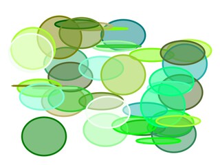 Abstract green ellipses with white background