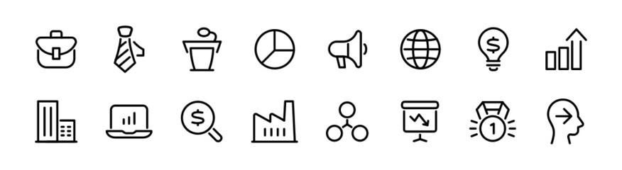 Business Icons, vector line icon set