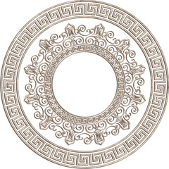 3D-image beige marble antique greek central ornament for ceiling decoration