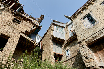 Fototapeta na wymiar View of Kubachi, ancient mountain village, in Dagestan mountains.