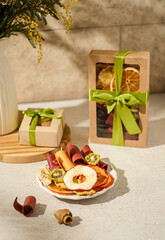 set of pastilles and dried fruits