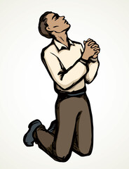 Vector image of the praying person