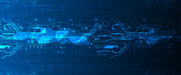 Abstract background on technological and scientific topics. Various techno details with using digital code. Vector format.
