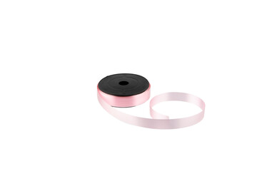 Paper packaging tape on a white background. Gift wrapping. Making bows, flowers for gifts from...
