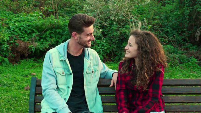 Couple of lovers about to kiss is interrupted by a friend intrusive