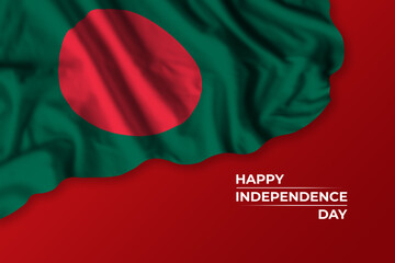 Bangladesh independence day greetings card with flag - 488042131