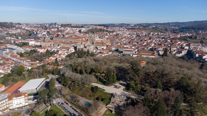 Aerial view of the cathedral of Santiago de Compostela, end of the Camino de Santiago