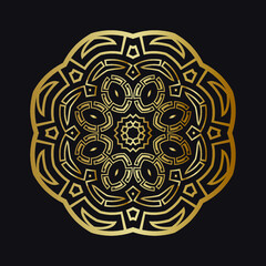 Golden oriental mandala on a black background