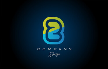 Obraz premium 2 green blue number logo icon design. Creative template for company and business