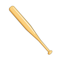 Baseball bat. Isolated. Vector. Cartoon