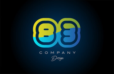 83 green blue number logo icon design. Creative template for company and business