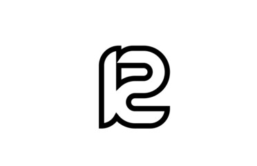 black and white line 12 number logo icon design. Creative template for business and company