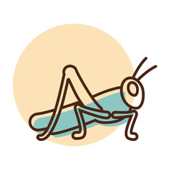 Grasshopper locust vector isolated icon