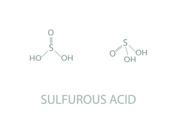 Sulfurous acid molecular skeletal chemical formula.	
