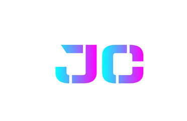 JC pink alphabet letter logo icon design. Creative letter combination for business or company