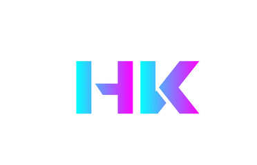 Obraz premium HK pink alphabet letter logo icon design. Creative letter combination for business or company