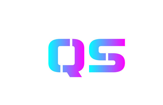 QS pink alphabet letter logo icon design. Creative letter combination for business or company