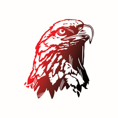 eagle head logo. great silhouette of predator bird face vector illustration