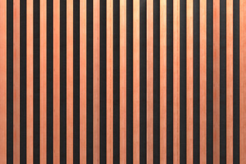 A wooden lamella wall in the color of natural wood with a pattern of wall panels in the background. - obrazy, fototapety, plakaty