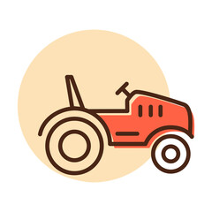 Tractor vector icon. Farmer machine