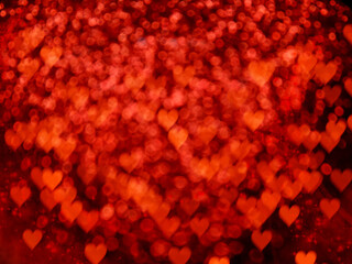 abstract hearts lights garland blurs background shiny bokeh