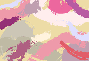 fashionable abstract background shades of lipstick. modern vector illustration for magazines, covers, cosmetics catalogs. dusty rose. the background is made in pastel colors. chaotic spots smears