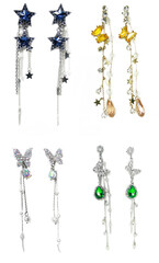 jewelry fashion earrings set with colorful crystals