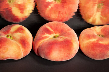 flat peach on black background