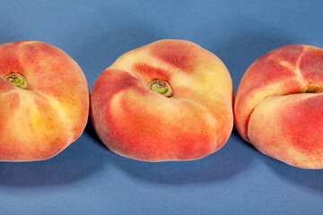 flat peach on blue background