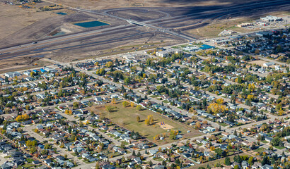 Aerial view of Martensville in central Saskatchewan