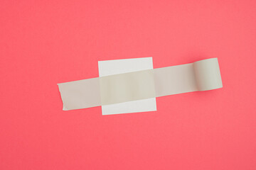 Banner Square leaflet mock up blank template design idea. Gray message bar mockup against pastel pink background. Copy space templates designs for message layout.