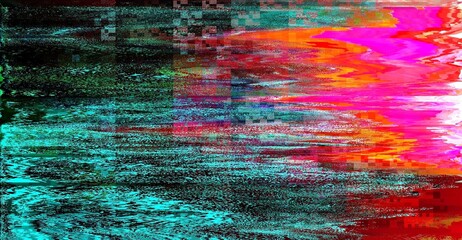 Digital noise gradient. Glitch defect. Pixel noise. Corrupted broken video signal.