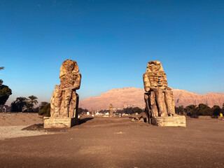 Colossi of Memnon giving the welcome to the Valley of the Kings in Luxor