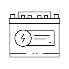 Fototapeta na wymiar electrical battery line icon vector black illustration