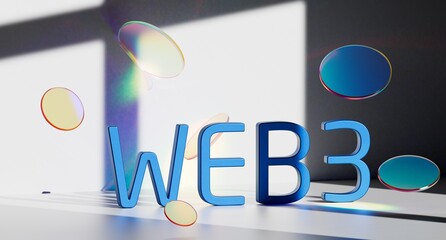 WEB3 next generation world wide web blockchain technology with decentralized information, distributed social network - obrazy, fototapety, plakaty