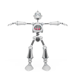 funny robot cartoon on t pose