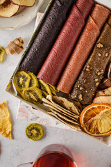set of pastilles and dried fruits