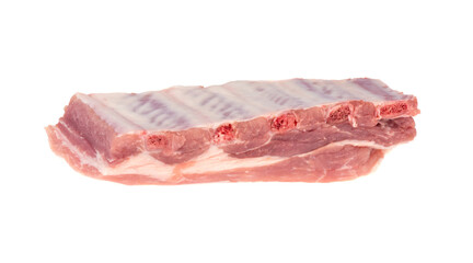 loin meat, fresh pork rib isolated on white background
