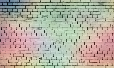 texture of old grunge white brick wall background	
