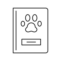 pet passport line icon vector flat illustration