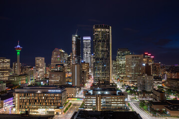 Fototapeta na wymiar Calgary Downtown at night