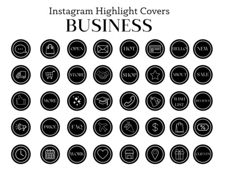 Instagram highlights stories covers trend 2023 business black color