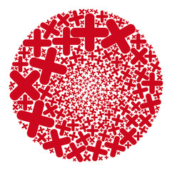 Terminate items are combined into bubble group. Terminate icon bubble mosaic. Abstraction round bubble mosaic done with terminate items.