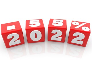 55% discount in 2022 concept on red toy blocks